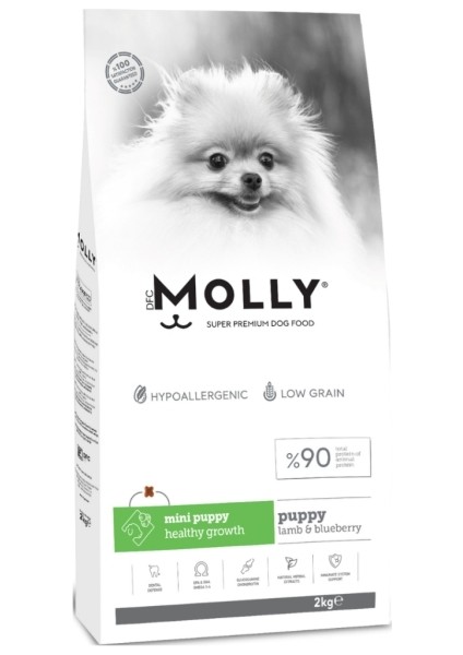 Mini Puppy Kuzu Etli & Yaban Mersinli Küçük Irk Yavru Köpek Maması 2 kg