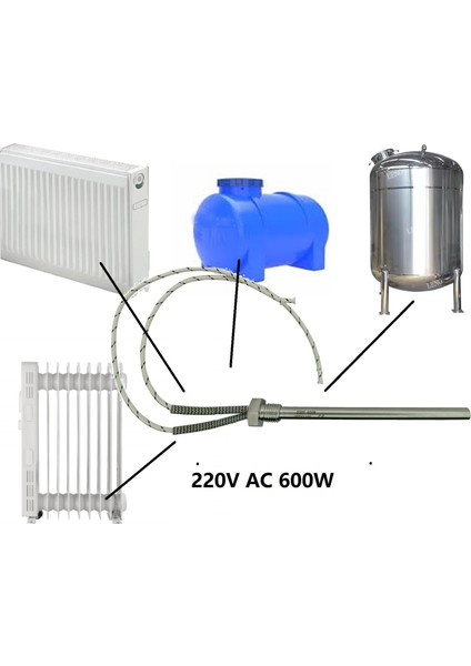 220VOLT 600W Radyatör,petek,tank Isıtıcı Paslanmaz Çubuk Rezistans