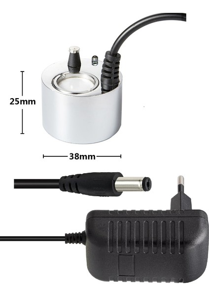 Metal Soğuk Buhar Üreteci, Kuluçka Nem Nozulu 24V+ADAPTÖR