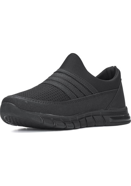 Günlük Kadın Erkek Sneaker Spor Ayakkabı Bağcıksız Fileli Nefes Alabilen Hafif Desenli Taban 858