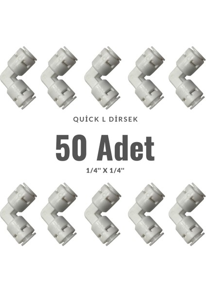 Su Arıtma Cihazı Quick Dirsek L 1/4'' 50 Adet
