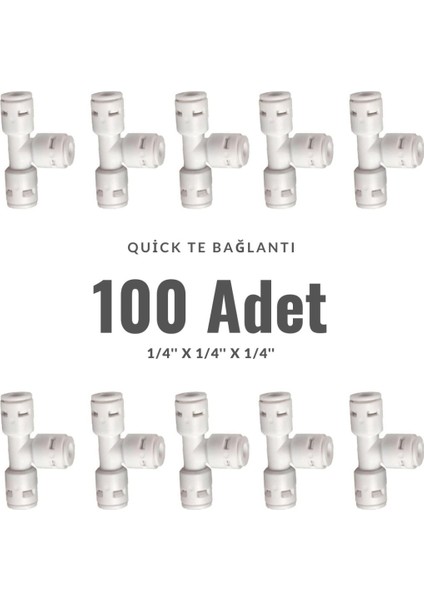 Cihazı 3 Tarafı Quick Dirsek 1/4'' T 100 Adet