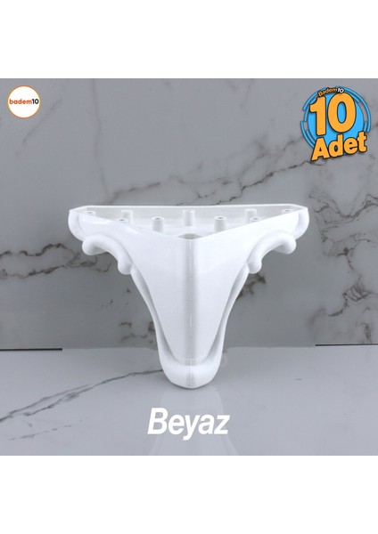 10 Adet Kuğu 11 cm Mobilya Ayak Kanepe Koltuk Masa Sehpa Ayağı Baza Ayakları Beyaz 10 Adet