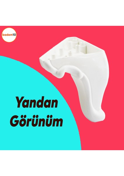 10 Adet Kuğu 11 cm Mobilya Ayak Kanepe Koltuk Masa Sehpa Ayağı Baza Ayakları Beyaz 10 Adet