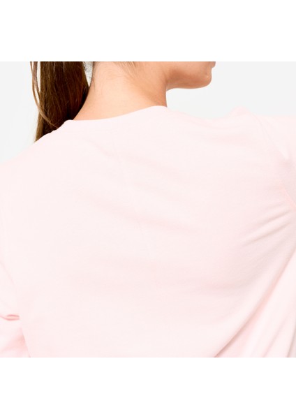 Domyos Kadın Sweatshirt Açık Pembe Renk Uzun Kollu Rahat Tasarım indirimleri