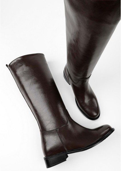 Kadın Lace Kahve Cilt Binici Çizme modelleri