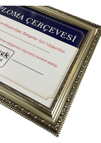 Diploma Çerçevesi Gümüş Renk - 25 x 35,3 Boyutunda Belgeler Için - Hakiki Camlı Ürün