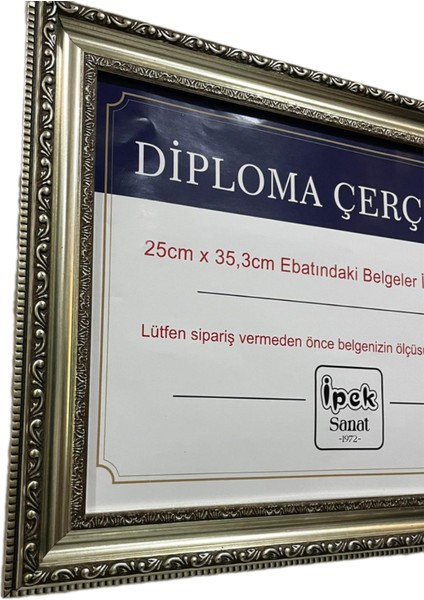 Diploma Çerçevesi Gümüş Renk - 25 x 35,3 Boyutunda Belgeler Için - Hakiki Camlı Ürün