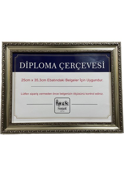 Diploma Çerçevesi Gümüş Renk - 25 x 35,3 Boyutunda Belgeler Için - Hakiki Camlı Ürün