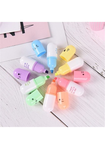 Kapsül Pastel Renkler Işaretleme Kalemi 6'lı Set