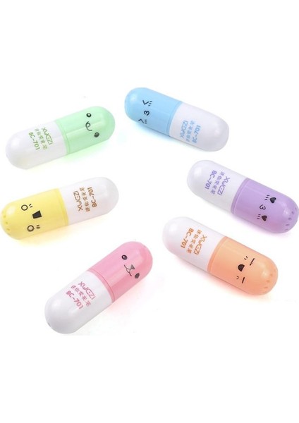 Kapsül Pastel Renkler Işaretleme Kalemi 6'lı Set