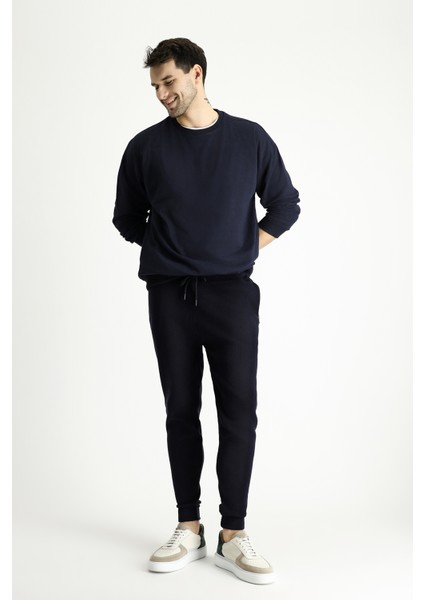 Bisiklet Yaka Oversize Pamuklu Sweatshirt