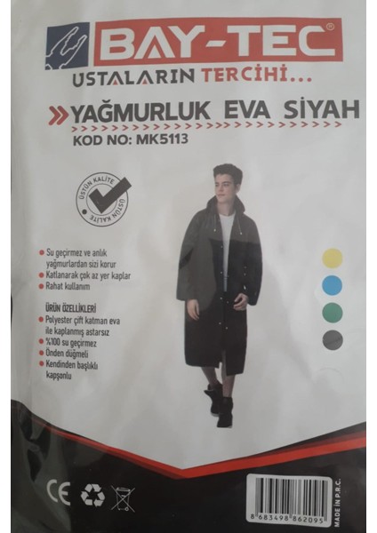 Bay-Tec Yağmurluk Eva Siyah (MK-5113)