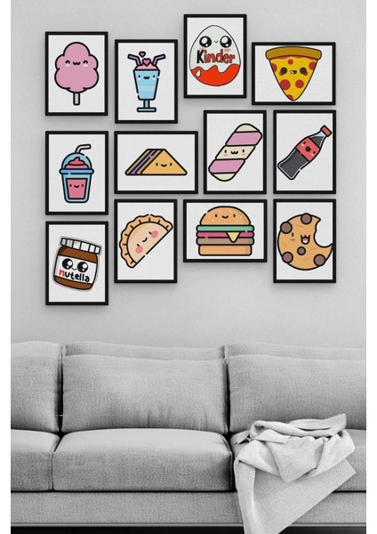 Fast Food 12 Parça Ahşap Mdf Tablo ZLLTB177