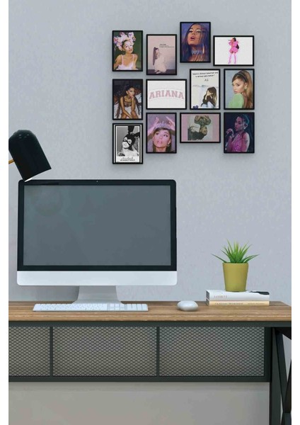 Ariana Grande 12 Parça Mdf (Ahşap) Tablo Ofis Boyu