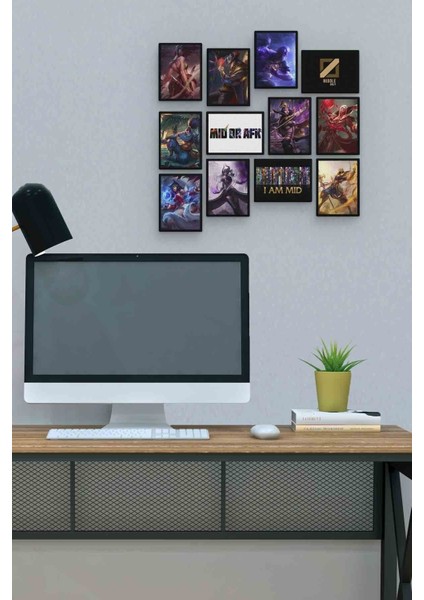 Lol Mid 12 Parça Mdf (Ahşap) Tablo Ofis Boyu