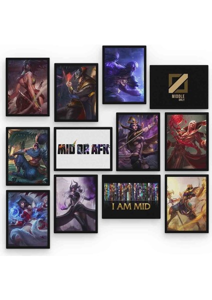 Lol Mid 12 Parça Mdf (Ahşap) Tablo Ofis Boyu