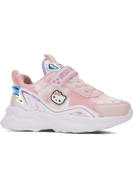 Günlük Kız Çocuk Sneaker Lastik Bağcıklı Hologram Cırtlı Hafif Hello Kitty Nefes Alabilen Ayakkabı 2014