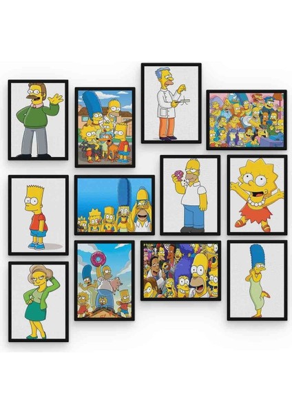 The Simpson 12 Parça Mdf (Ahşap) Tablo Ofis Boyu