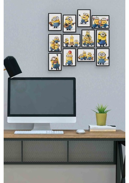 Minions 12 Parça Mdf (Ahşap) Tablo Ofis Boyu