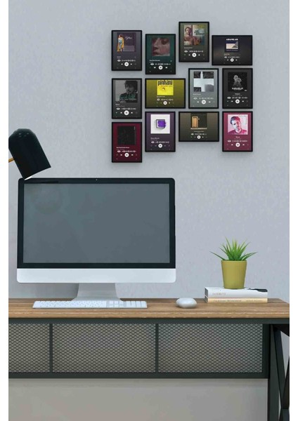 Slow Spotify 12 Parça Mdf (Ahşap) Tablo Ofis Boyu