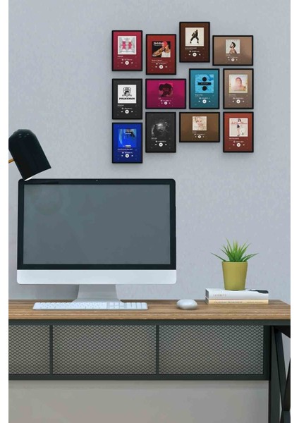 Yabancı Pop 12 Parça Mdf (Ahşap) Tablo Ofis Boyu