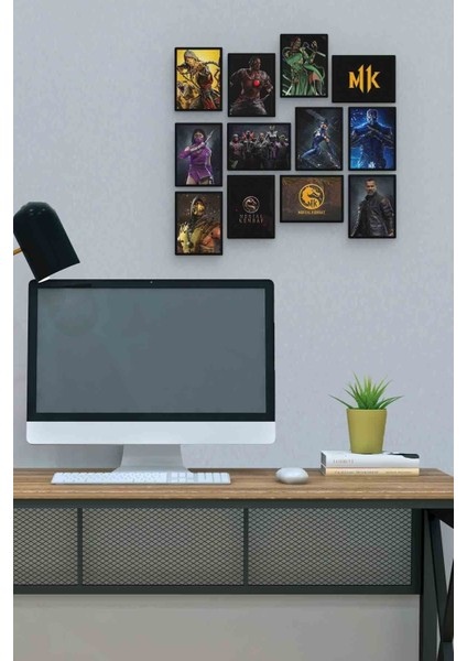 Mortal Kombat 12 Parça Mdf (Ahşap) Tablo Ofis Boyu