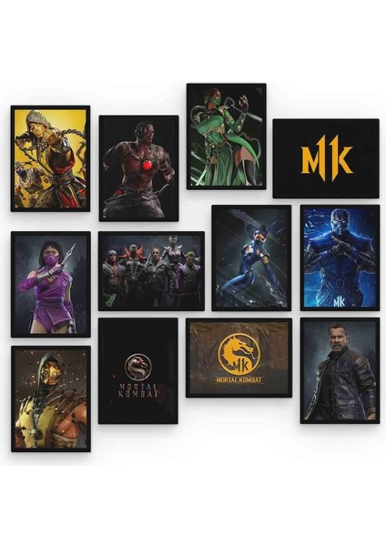 Mortal Kombat 12 Parça Mdf (Ahşap) Tablo Ofis Boyu