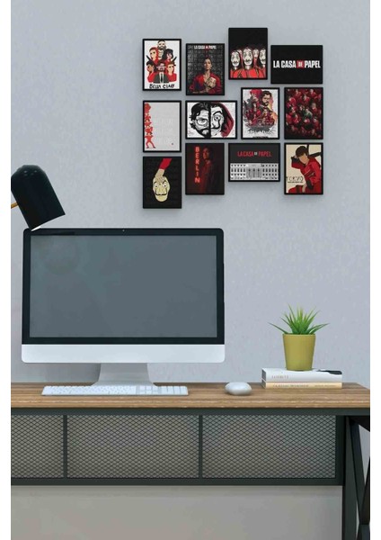 La Casa De Papel 12 Parça Mdf (Ahşap) Tablo Ofis Boyu