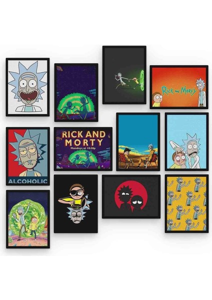 Rick And Morty 12 Parça Mdf (Ahşap) Tablo Ofis Boyu