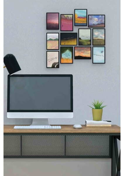 Çizim Söz 12 Parça Mdf (Ahşap) Tablo Ofis Boyu