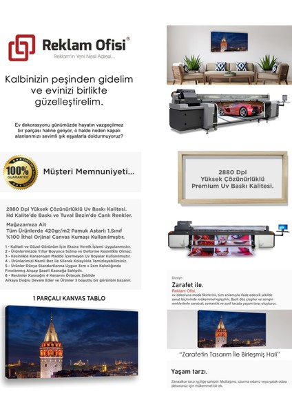 Galata Kulesi Istanbul, Galata Tower Modern Premium Kanvas Tablo