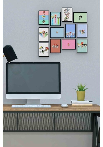 Powerpuff Girls 12 Parça Mdf (Ahşap) Tablo Ofis Boyu