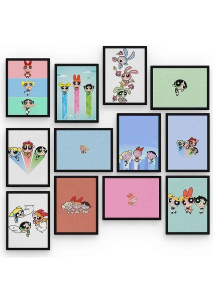 Powerpuff Girls 12 Parça Mdf (Ahşap) Tablo Ofis Boyu fiyatları