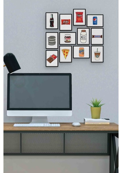 Atıştırmalık 12 Parça Mdf (Ahşap) Tablo Ofis Boyu