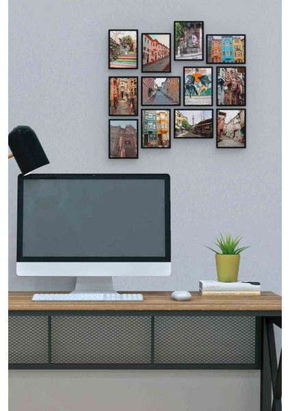 Balat Sokakları 12 Parça Mdf (Ahşap) Tablo Ofis Boyu