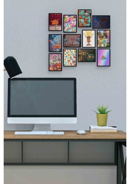 Gumball 12 Parça Mdf (Ahşap) Tablo Ofis Boyu