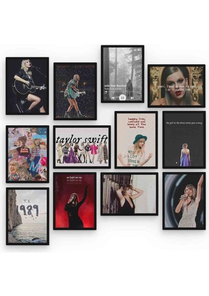 Taylor Swift 12 Parça Mdf (Ahşap) Tablo Ofis Boyu