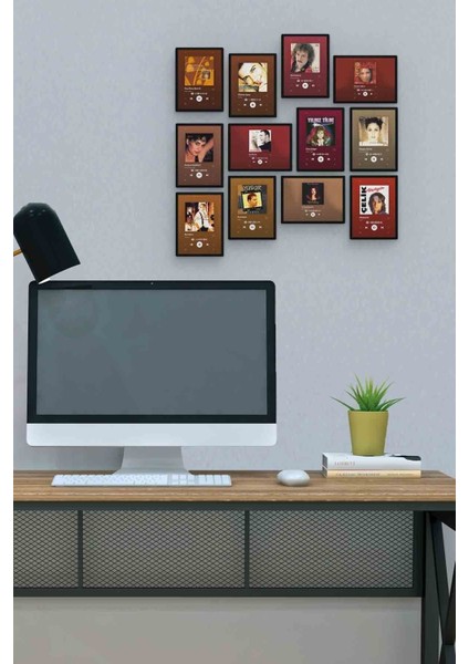 Nostalji Pop 12 Parça Mdf (Ahşap) Tablo Ofis Boyu