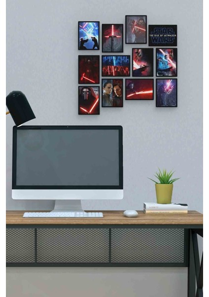 Star Wars 12 Parça Mdf (Ahşap) Tablo Ofis Boyu