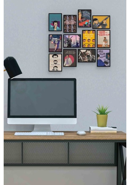 Karışık Arabesk 12 Parça Mdf (Ahşap) Tablo Ofis Boyu