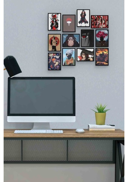 Itachi Uchiha 12 Parça Mdf (Ahşap) Tablo Ofis Boyu