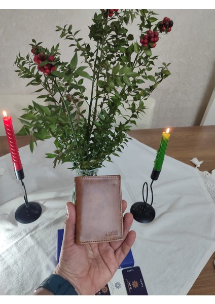 Crazy Deri Tipi 3'e Katlanan Çıt Pıt Düğme Cüzdan