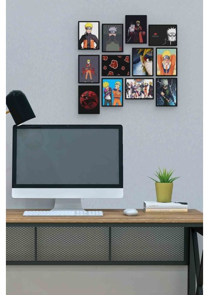 Naruto Uzumaki 12 Parça Mdf (Ahşap) Tablo Ofis Boyu