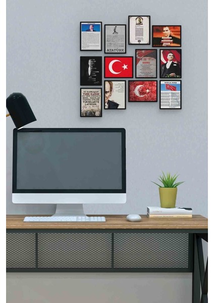 Gençliğe Hitabe 12 Parça Mdf (Ahşap) Tablo Ofis Boyu