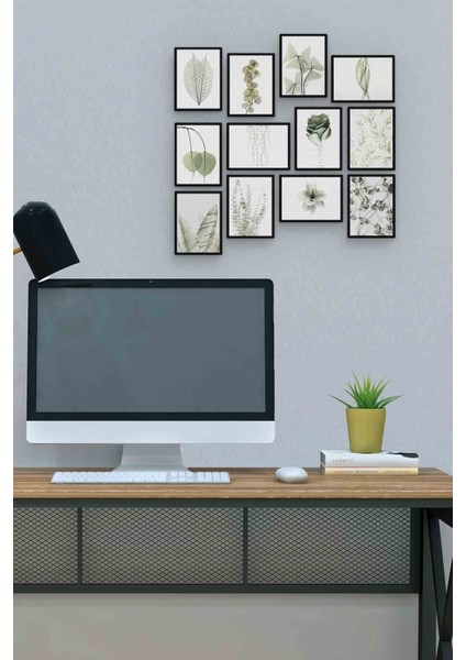 Soluk Çiçekler 12 Parça Mdf (Ahşap) Tablo Ofis Boyu