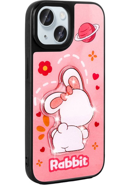 iPhone 15 Kılıf Parlayan Kabartmalı Ikonik Figürlü Amas Silikon Kapak modelleri