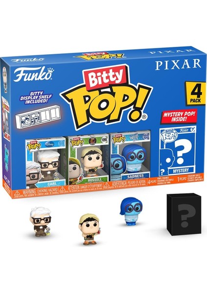 Pop! Bitty: Pixar Mini Koleksiyon Figürleri 4'lü Paket- (Stiller Değişebilir) - 2,5 Santim