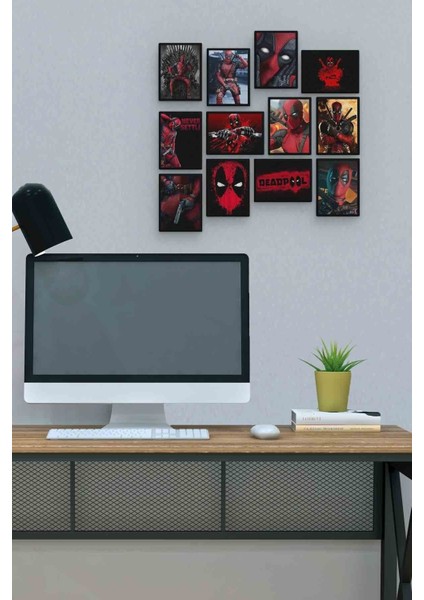 Deadpool 12 Parça Mdf (Ahşap) Tablo Ofis Boyu