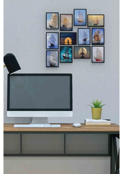 Gemi 12 Parça Mdf (Ahşap) Tablo Ofis Boyu